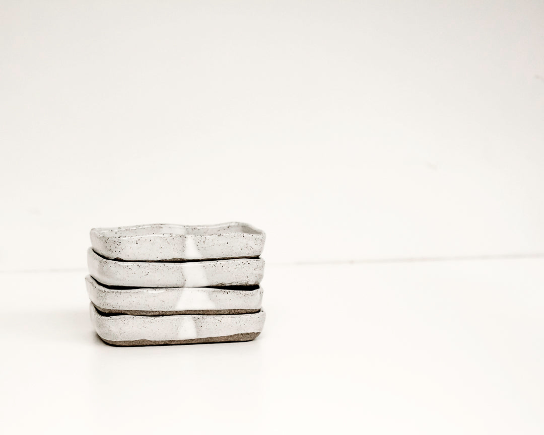 Rectangular Ceramic Dish / Speckled Grey