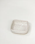 Small Square Ceramic Dish / Speckled White