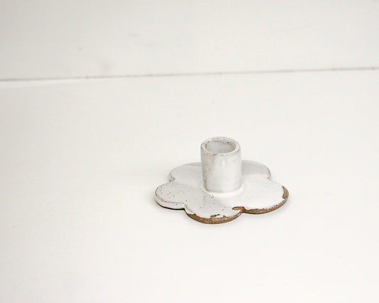 Flower Candle Holder / Speckled Grey #1
